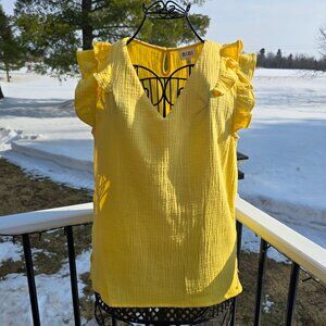 Bibi Yellow Top, size small, new with tags